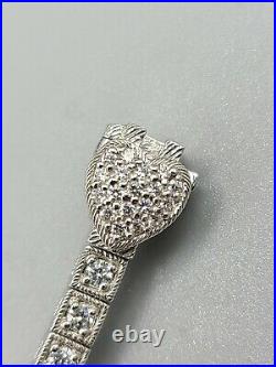 Judith Ripka. 925 Silver Rhodelite And DMQ Cubic Zirconia Tennis Bracelet 8