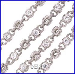 Judith Ripka 925 Sterling Silver CZ Round Cubic Zirconia Chain Necklace 20- 216