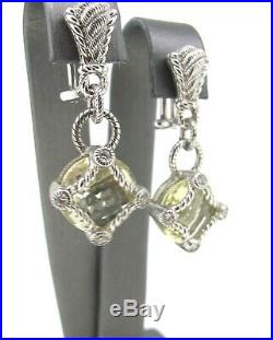 Judith Ripka 925 Sterling Silver Cubic Zirconia Dangle/Droop Earrings