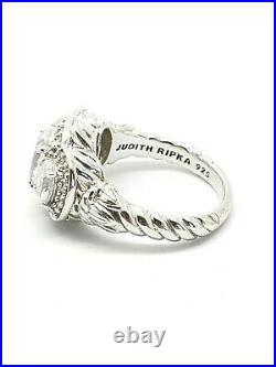 Judith Ripka 925 Sterling Silver Cubic Zirconia Ring Size 9