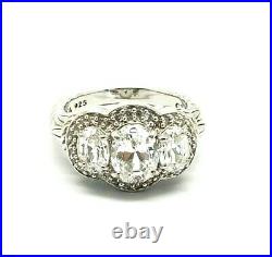 Judith Ripka 925 Sterling Silver Cubic Zirconia Ring Size 9