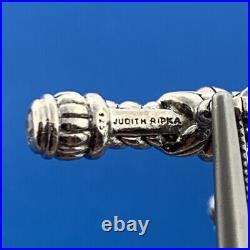 Judith Ripka 925 Sterling Silver Cubic Zirconia Triple Strand Toggle Bracelet