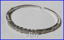 Judith Ripka 925 Sterling Silver Diamonique Cubic Zirconia Hinged Cuff Bracelet
