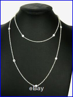 Judith Ripka Cubic Zirconia By The Yard Sterling Silver Ribbed Link 36 Necklace
