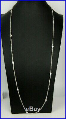 Judith Ripka Cubic Zirconia By The Yard Sterling Silver Ribbed Link 36 Necklace