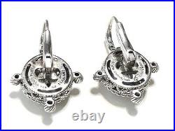 Judith Ripka Cubic Zirconia CZ Sterling Silver 925 Lever Back Earrings