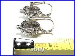 Judith Ripka Cubic Zirconia CZ Sterling Silver 925 Lever Back Earrings
