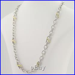 Judith Ripka Cubic Zirconia Necklace 20 Sterling Silver & Gold Plated