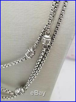 Judith Ripka Cubic Zirconia Necklace-Estate Silver-Vintage Three Strand-SS 925