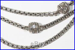 Judith Ripka Cubic Zirconia Necklace-Estate Silver-Vintage Three Strand-SS 925