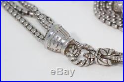 Judith Ripka Cubic Zirconia Necklace-Estate Silver-Vintage Three Strand-SS 925