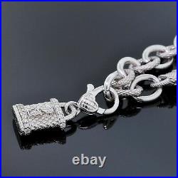 Judith Ripka Jewelry 925 Sterling Silver Cubic Zirconia Heart Padlock Bracelet
