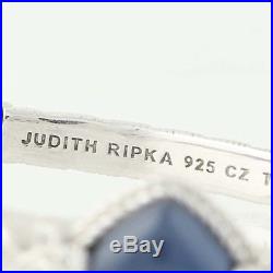 Judith Ripka London Blue Topaz & Cubic Zirconia Cuff Bracelet 6 Sterling Silver