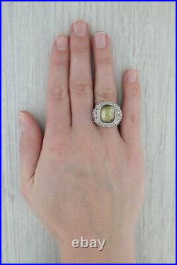 Judith Ripka Ring Citrine Cubic Zirconia Hearts Sterling Silver Size 8