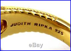 Judith Ripka Rutilated Quartz Cubic Zirconia Sterling Silver Ring SZ 8