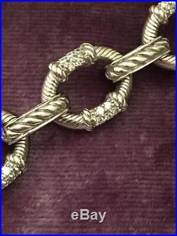 Judith Ripka Sapphire Cz Cubic Zircimia Sterling Silver Togle Bracelet
