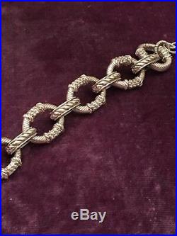 Judith Ripka Sapphire Cz Cubic Zircimia Sterling Silver Togle Bracelet
