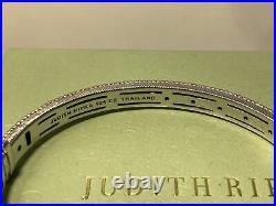 Judith Ripka Sterling 925 Silver Green Stone Cz Cubic Zirconia Bangle Bracelet