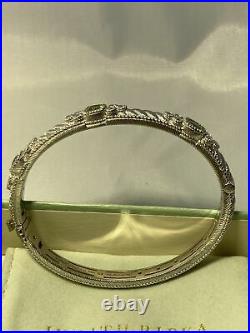 Judith Ripka Sterling 925 Silver Green Stone Cz Cubic Zirconia Bangle Bracelet