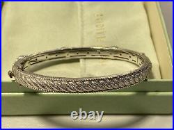 Judith Ripka Sterling 925 Silver Green Stone Cz Cubic Zirconia Bangle Bracelet