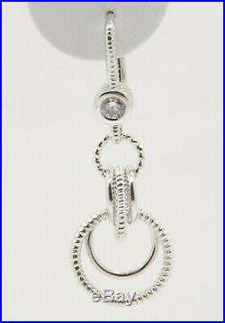Judith Ripka Sterling Cubic Zirconia Circle Lever Back Dangle Earrings. 50 TCW