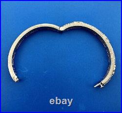 Judith Ripka Sterling Silver 925 Diamonique Cubic Zirconia Hinged Cuff Bracelet