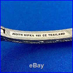 Judith Ripka Sterling Silver 925 Diamonique Cubic Zirconia Hinged Cuff Bracelet