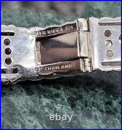 Judith Ripka Sterling Silver 925 Diamonique Cz Cable Rope Hinge Cuff Bracelet 8