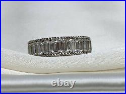 Judith Ripka Sterling Silver Anniversary Band Ring with Faceted Cubic Zirconia