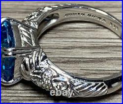 Judith Ripka Sterling Silver Blue Asscher Cut Cubic Zirconia Ring, Size 9