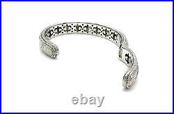 Judith Ripka Sterling Silver Cubic Zirconia Cuff Bracelet. 7-1/4