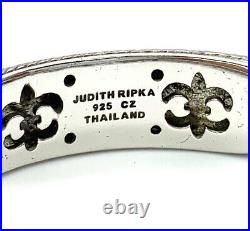 Judith Ripka Sterling Silver Cubic Zirconia Cuff Bracelet. 7-1/4