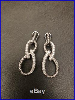 Judith Ripka Sterling Silver Cubic Zirconia Cz Earrings Infinity Figure 8 Rare