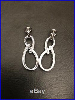 Judith Ripka Sterling Silver Cubic Zirconia Cz Earrings Infinity Figure 8 Rare