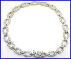 Judith Ripka Sterling Silver Cubic Zirconia Link Chain Necklace