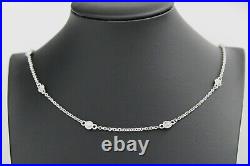 Judith Ripka Sterling Silver Cubic Zirconia Station 36 Necklace 18 grams