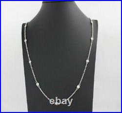 Judith Ripka Sterling Silver Cubic Zirconia Station 36 Necklace 18 grams