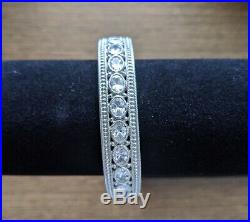 Judith Ripka Sterling Silver Cubic Zirconia hinged cuff bracelet RARE