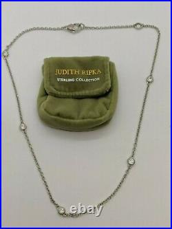 Judith Ripka Sterling Silver Cubic Zirconium By the Yard Necklace 18-20 Long