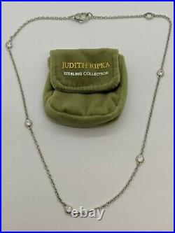 Judith Ripka Sterling Silver Cubic Zirconium By the Yard Necklace 18-20 Long