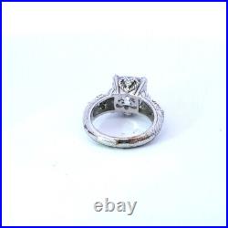 Judith Ripka Sterling Silver Cushion Cut Cubic Zirconia 12mm Cocktail Ring 6