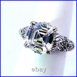 Judith Ripka Sterling Silver Cushion Cut Cubic Zirconia 12mm Cocktail Ring 6