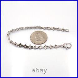 Judith Ripka Sterling Silver DQ CZ Tennis Link Bracelet LLI3