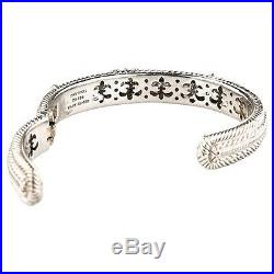 Judith Ripka Sterling Silver Hinged Cuff Bracelet with Cubic Zirconia Hearts