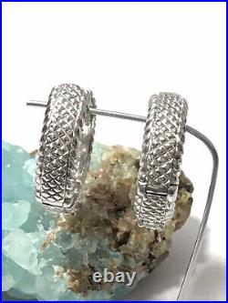 Judith Ripka Sterling Silver Princess Cut Cubic Zirconia Hoop Earrings