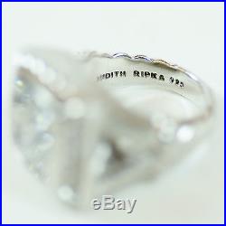 Judith Ripka Sterling Silver and Cubic Zirconia Ladies Ring, Size 5