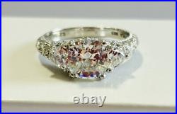 Judith Ripka Stunning Sterling Silver Cubic Zirconia Cz Statement Ring Size=9