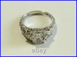 Judith Ripka Stunning Sterling Silver Cubic Zirconia Cz Statement Ring Size=9