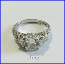 Judith Ripka Stunning Sterling Silver Cubic Zirconia Cz Statement Ring Size=9