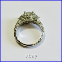 Judith Ripka Stunning Sterling Silver Cubic Zirconia Cz Statement Ring Size=9